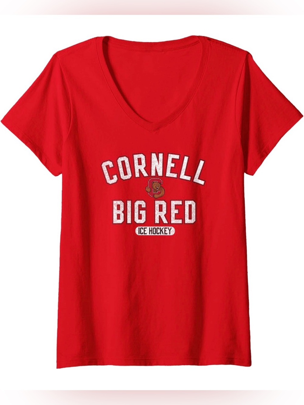 NEW Cornell Big Red Hockey Women’s Fitted V-Neck - size Small